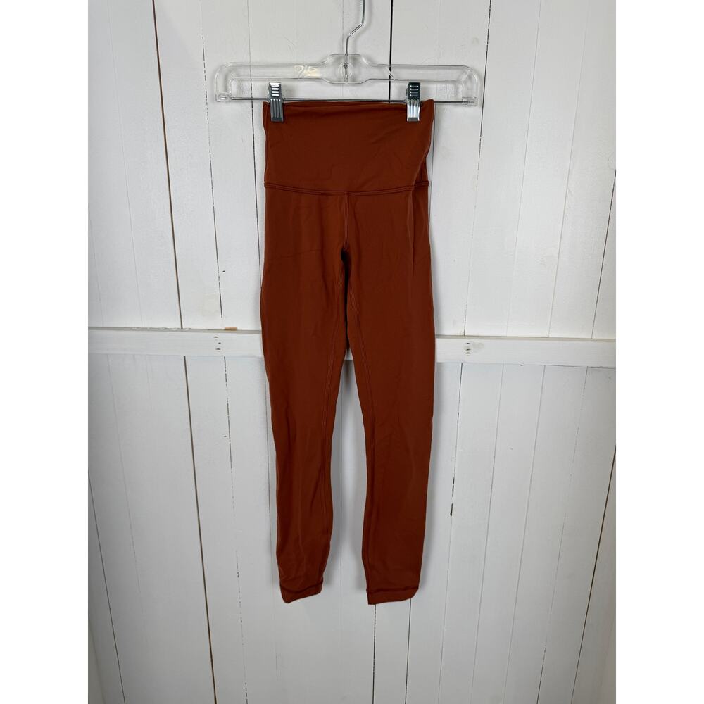 Lululemon Orange Ankle Leggings Size 0 Nylon Pre-Owned